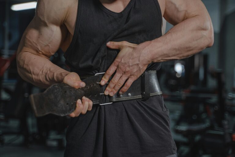 Man wearing a weightlifting belt